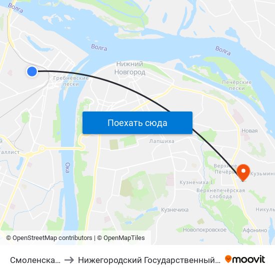 Смоленская Церковь to Нижегородский Государственный Технический Университет map