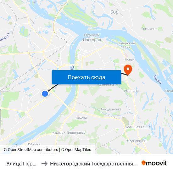 Улица Переходникова to Нижегородский Государственный Технический Университет map