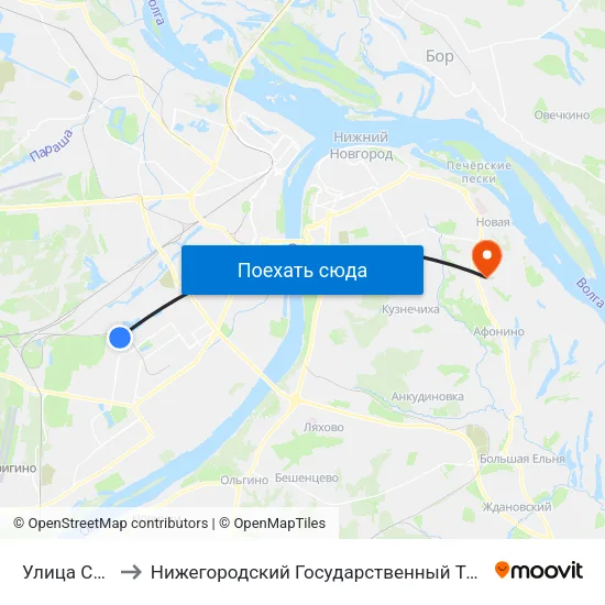 Улица Строкина to Нижегородский Государственный Технический Университет map