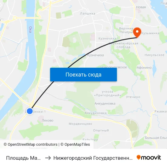 Площадь Маршала Жукова to Нижегородский Государственный Технический Университет map