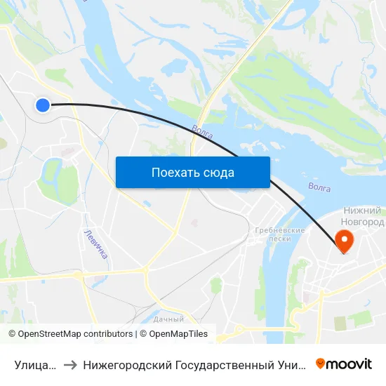 Улица Ногина to Нижегородский Государственный Университет Им. Н. И. Лобачевского map