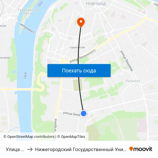 Улица Нартова to Нижегородский Государственный Университет Им. Н. И. Лобачевского map