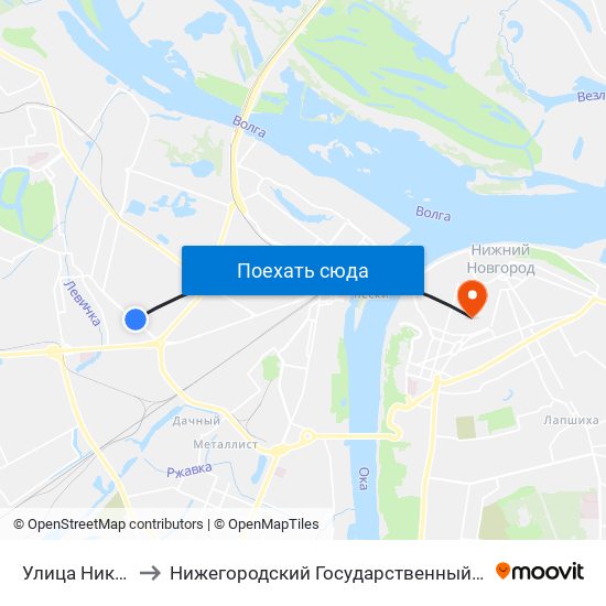 Улица Николая Гастелло to Нижегородский Государственный Университет Им. Н. И. Лобачевского map