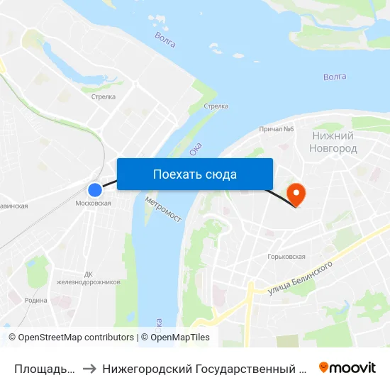 Площадь Революции to Нижегородский Государственный Университет Им. Н. И. Лобачевского map