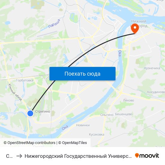 Сады to Нижегородский Государственный Университет Им. Н. И. Лобачевского map