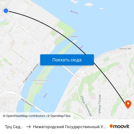Трц Седьмое Небо to Нижегородский Государственный Университет Им. Н. И. Лобачевского map