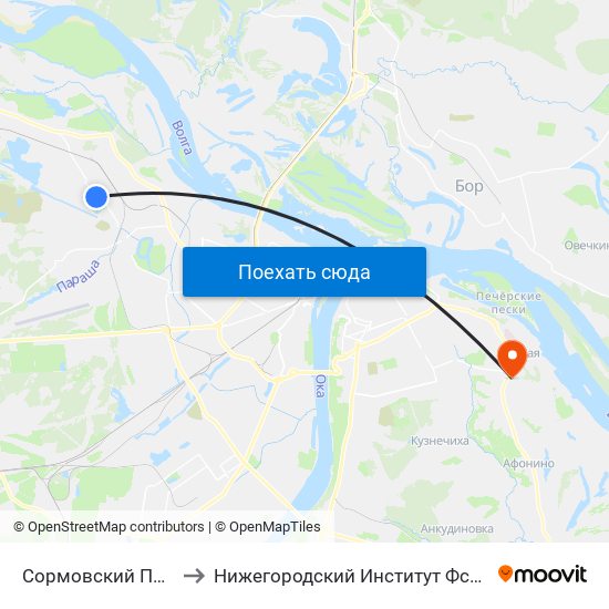 Сормовский Привоз to Нижегородский Институт Фсб России map