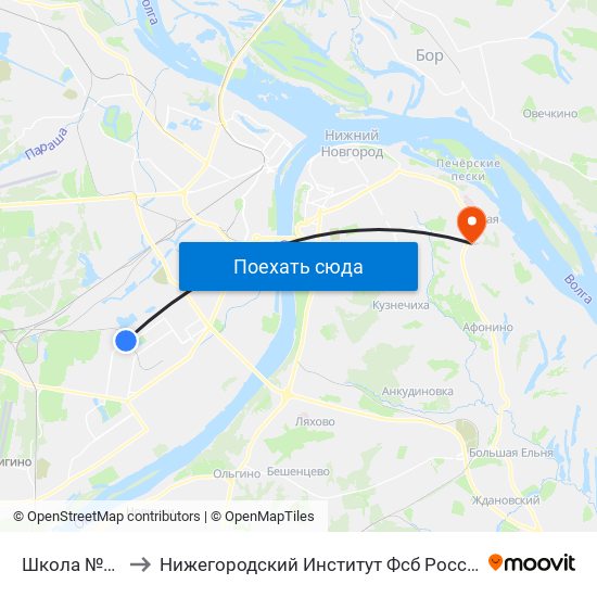 Школа №43 to Нижегородский Институт Фсб России map