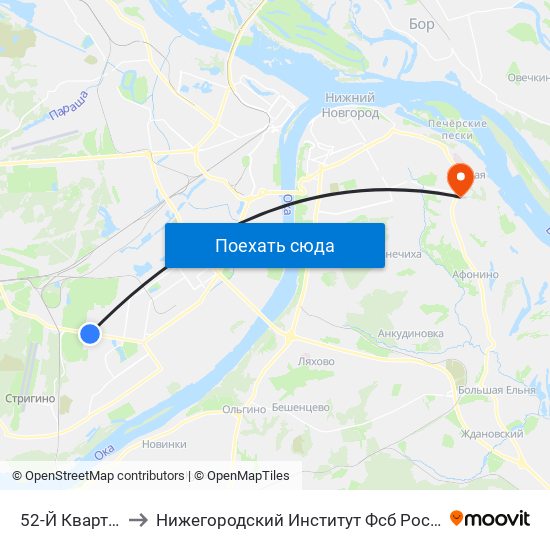 52-Й Квартал to Нижегородский Институт Фсб России map