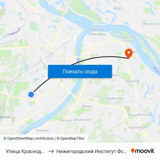 Улица Краснодонцев to Нижегородский Институт Фсб России map