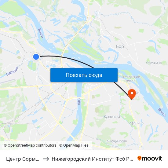 Центр Сормова to Нижегородский Институт Фсб России map