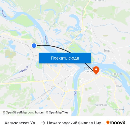 Хальзовская Улица to Нижегородский Филиал Ниу Вшэ map