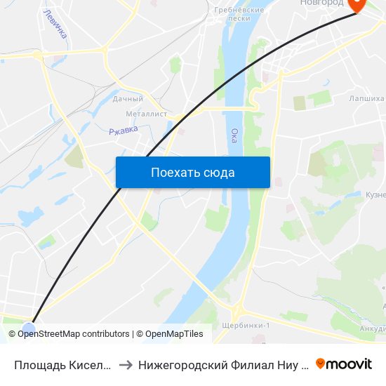 Площадь Киселёва to Нижегородский Филиал Ниу Вшэ map