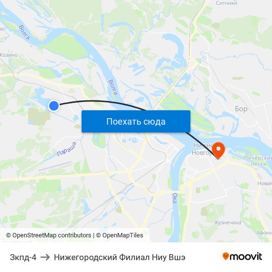 Зкпд-4 to Нижегородский Филиал Ниу Вшэ map