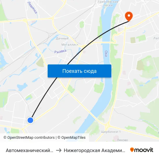 Автомеханический Техникум to Нижегородская Академия Мвд России map