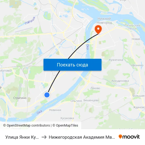 Улица Янки Купалы to Нижегородская Академия Мвд России map