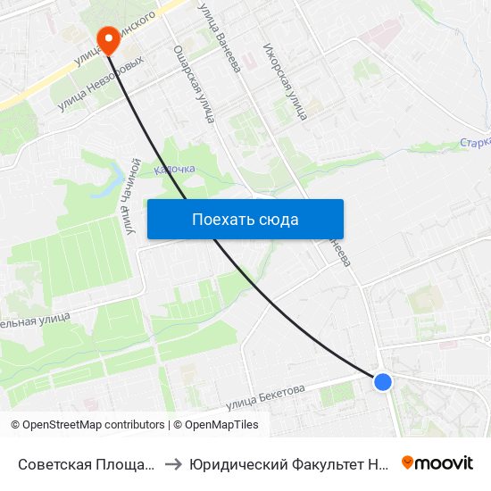 Советская Площадь to Юридический Факультет Ннгу map