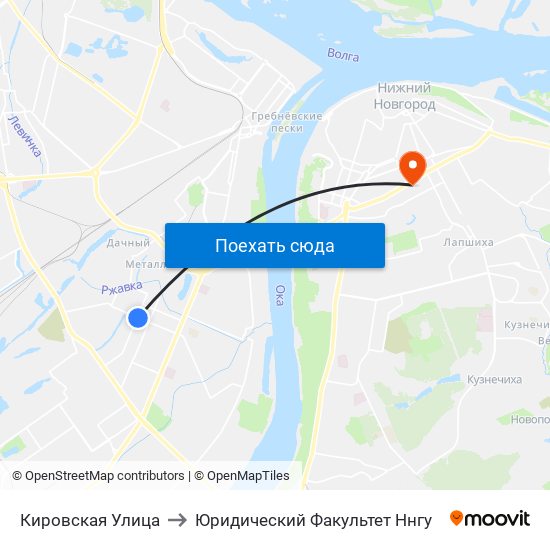 Кировская Улица to Юридический Факультет Ннгу map