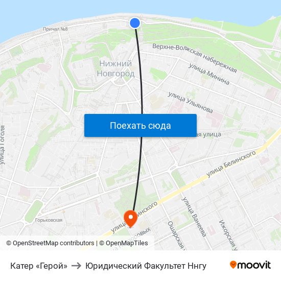 Катер «Герой» to Юридический Факультет Ннгу map