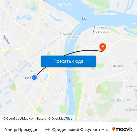 Улица Премудрова to Юридический Факультет Ннгу map