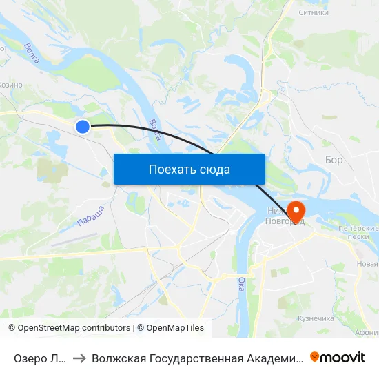 Озеро Лунское to Волжская Государственная Академия Водного Транспорта map