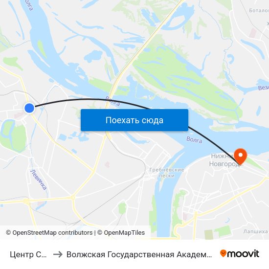 Центр Сормова to Волжская Государственная Академия Водного Транспорта map