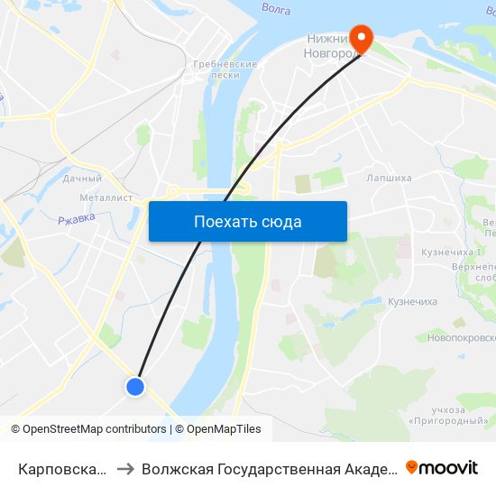 Карповская Церковь to Волжская Государственная Академия Водного Транспорта map