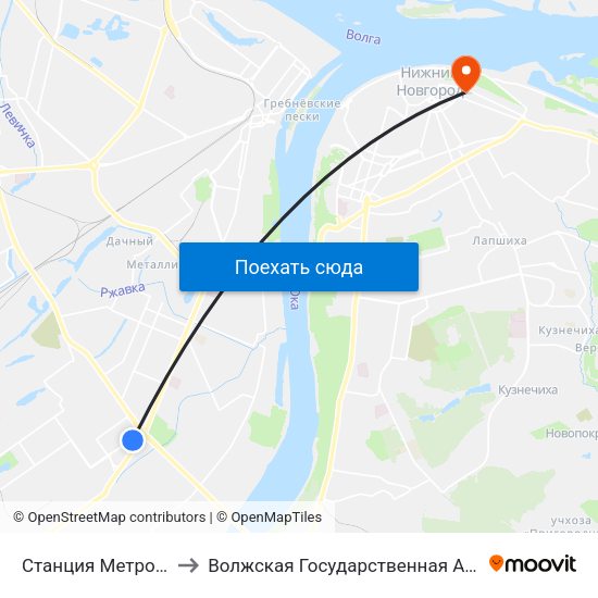 Станция Метро «Пролетарская» to Волжская Государственная Академия Водного Транспорта map