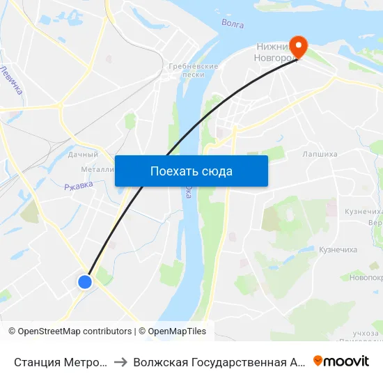 Станция Метро «Пролетарская» to Волжская Государственная Академия Водного Транспорта map