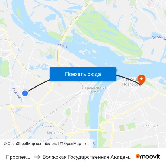 Проспект Героев to Волжская Государственная Академия Водного Транспорта map