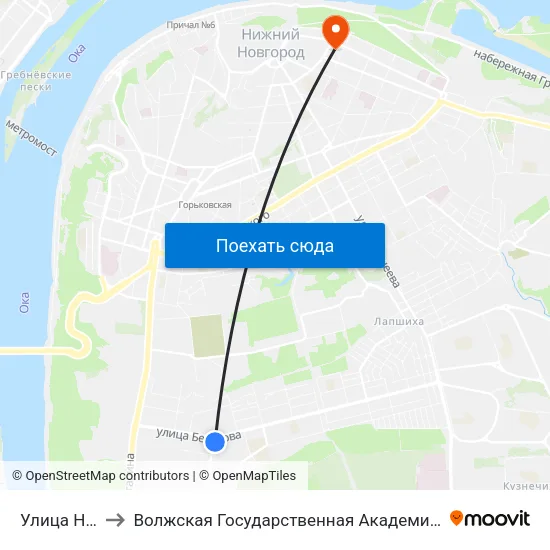 Улица Нартова to Волжская Государственная Академия Водного Транспорта map