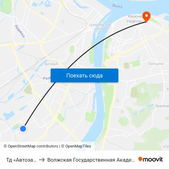 Тд «Автозаводский» to Волжская Государственная Академия Водного Транспорта map