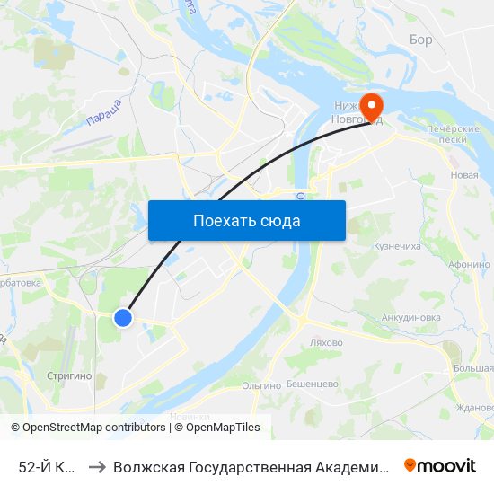 52-Й Квартал to Волжская Государственная Академия Водного Транспорта map