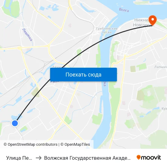 Улица Пермякова to Волжская Государственная Академия Водного Транспорта map