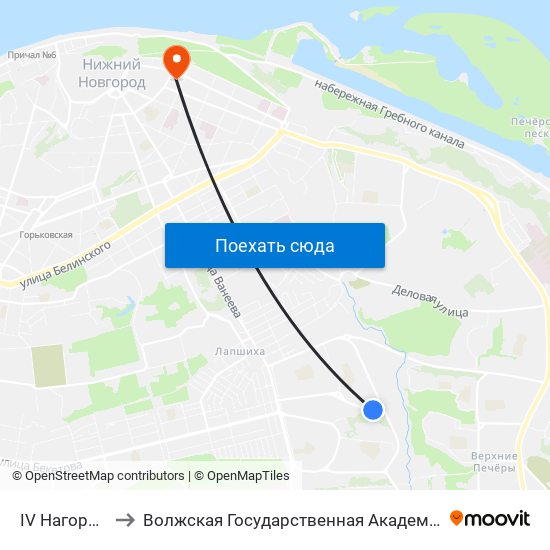 IV Нагорный Мрн to Волжская Государственная Академия Водного Транспорта map