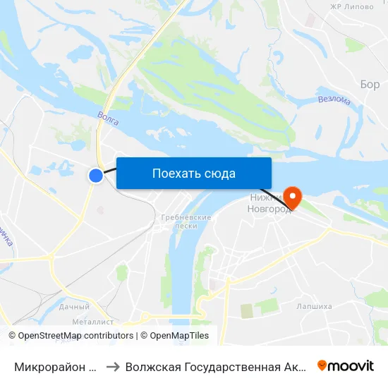 Микрорайон Бурнаковский to Волжская Государственная Академия Водного Транспорта map