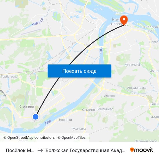 Посёлок Мостотряда to Волжская Государственная Академия Водного Транспорта map