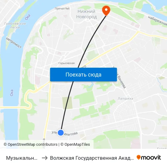Музыкальное Училище to Волжская Государственная Академия Водного Транспорта map