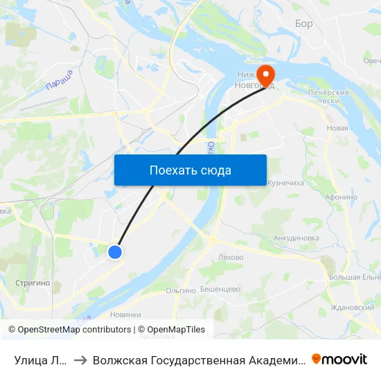 Улица Лескова to Волжская Государственная Академия Водного Транспорта map