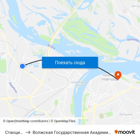 Станция Варя to Волжская Государственная Академия Водного Транспорта map