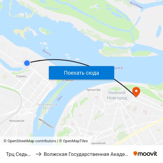 Трц Седьмое Небо to Волжская Государственная Академия Водного Транспорта map