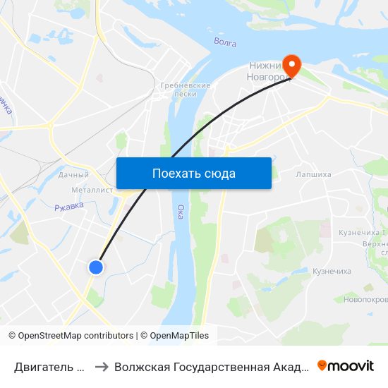Двигатель Революции to Волжская Государственная Академия Водного Транспорта map