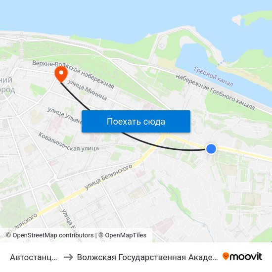 Автостанция Сенная to Волжская Государственная Академия Водного Транспорта map