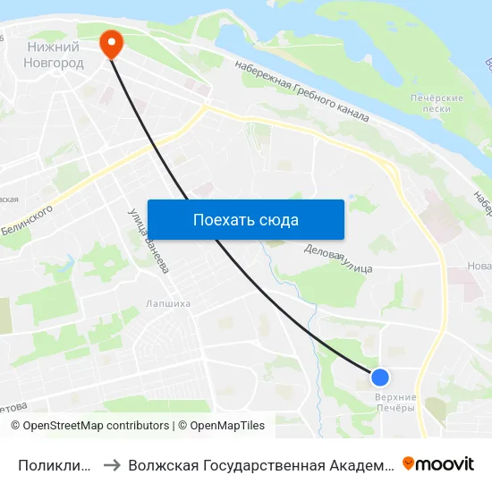 Поликлиника №7 to Волжская Государственная Академия Водного Транспорта map