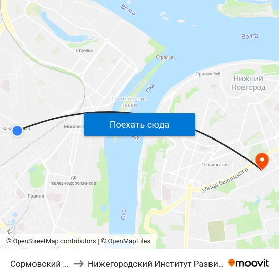 Сормовский Поворот to Нижегородский Институт Развития Образования map