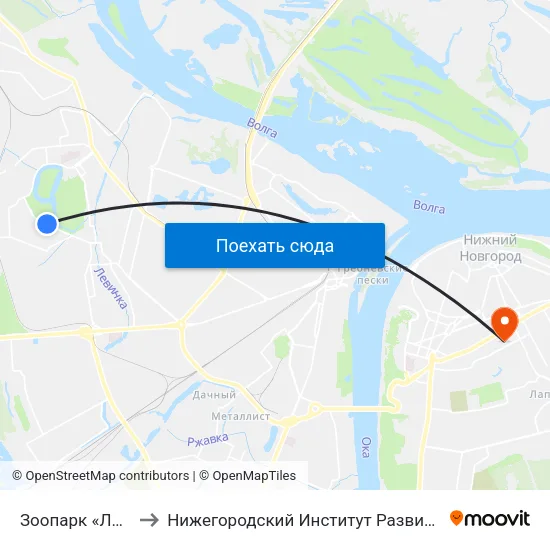 Зоопарк «Лимпопо» to Нижегородский Институт Развития Образования map