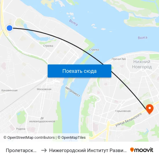 Пролетарская Улица to Нижегородский Институт Развития Образования map