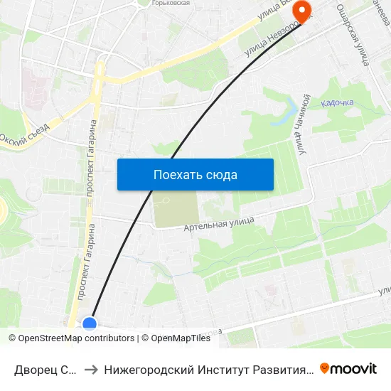 Дворец Спорта to Нижегородский Институт Развития Образования map