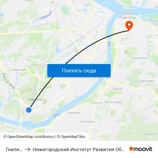 Гнилицы to Нижегородский Институт Развития Образования map