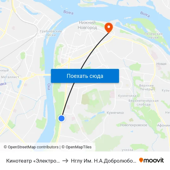 Кинотеатр «Электрон» to Нглу Им. Н.А.Добролюбова map